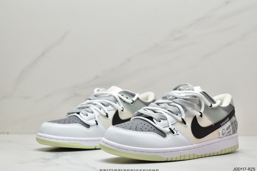 180 耐克/Nike SB Dunk Low Creamy/Tweed”解构绑带低帮休闲运动滑板板鞋CW1503-112
