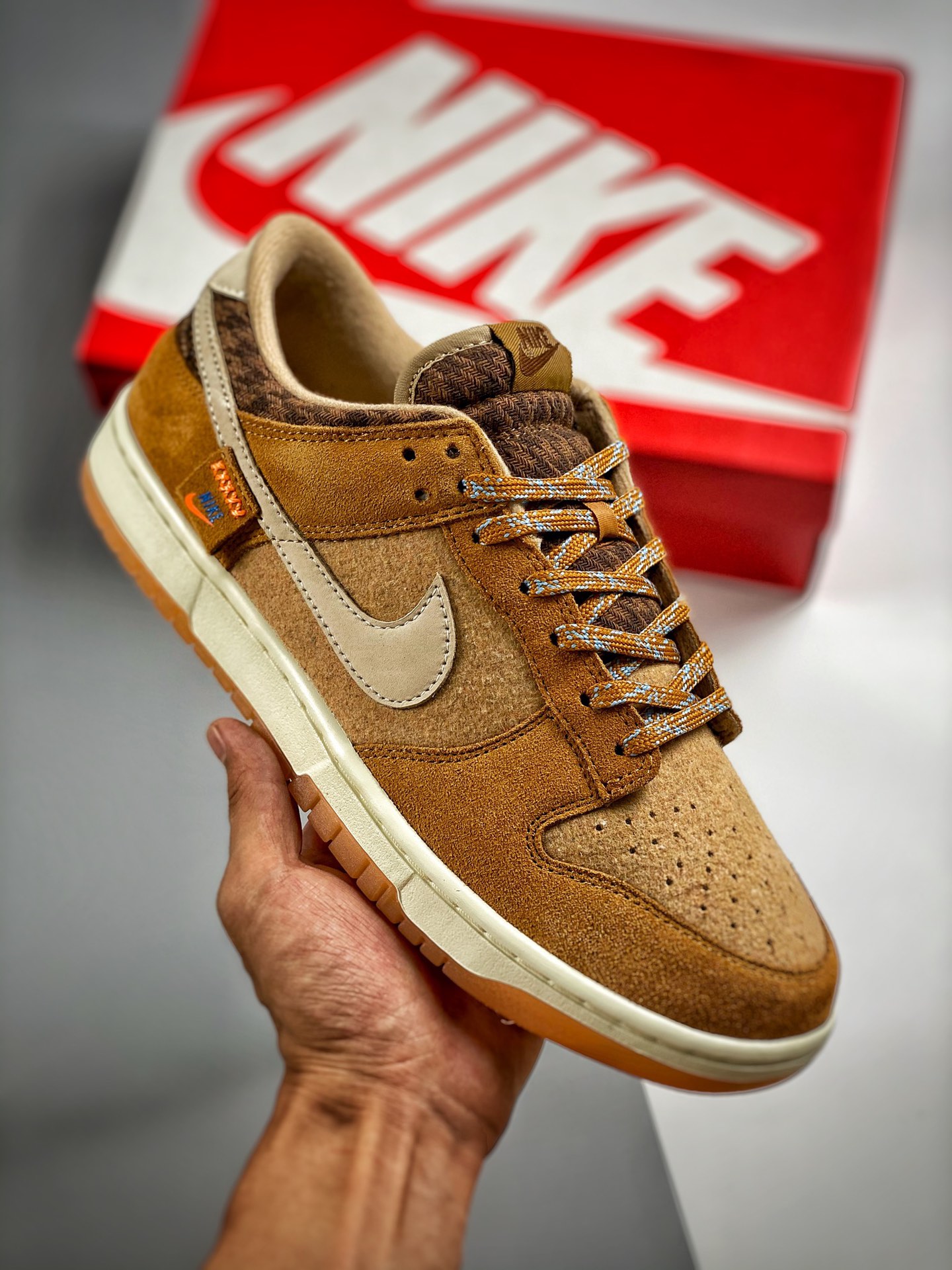 Núcleo 4 Nk Dunk SB Low marrón/amarillo, producción original de fábrica grande, lanzamiento real, materiales de primera…