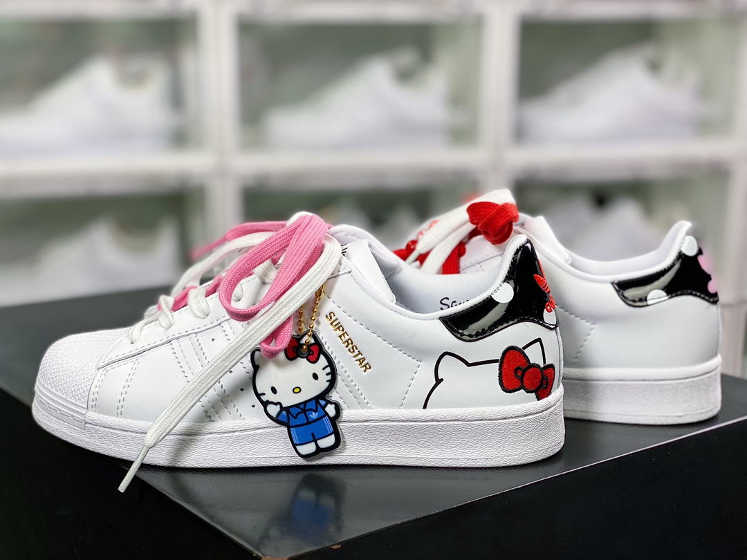 180  IP《Hello Kitty》 x Originals Superstar"Whit Black Beaded"贝壳头系列低帮GW7168