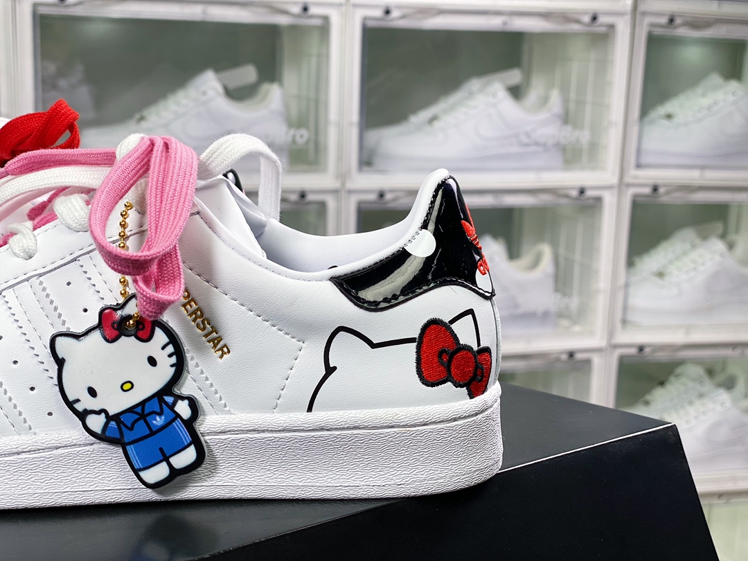 180  IP《Hello Kitty》 x Originals Superstar"Whit Black Beaded"贝壳头系列低帮GW7168