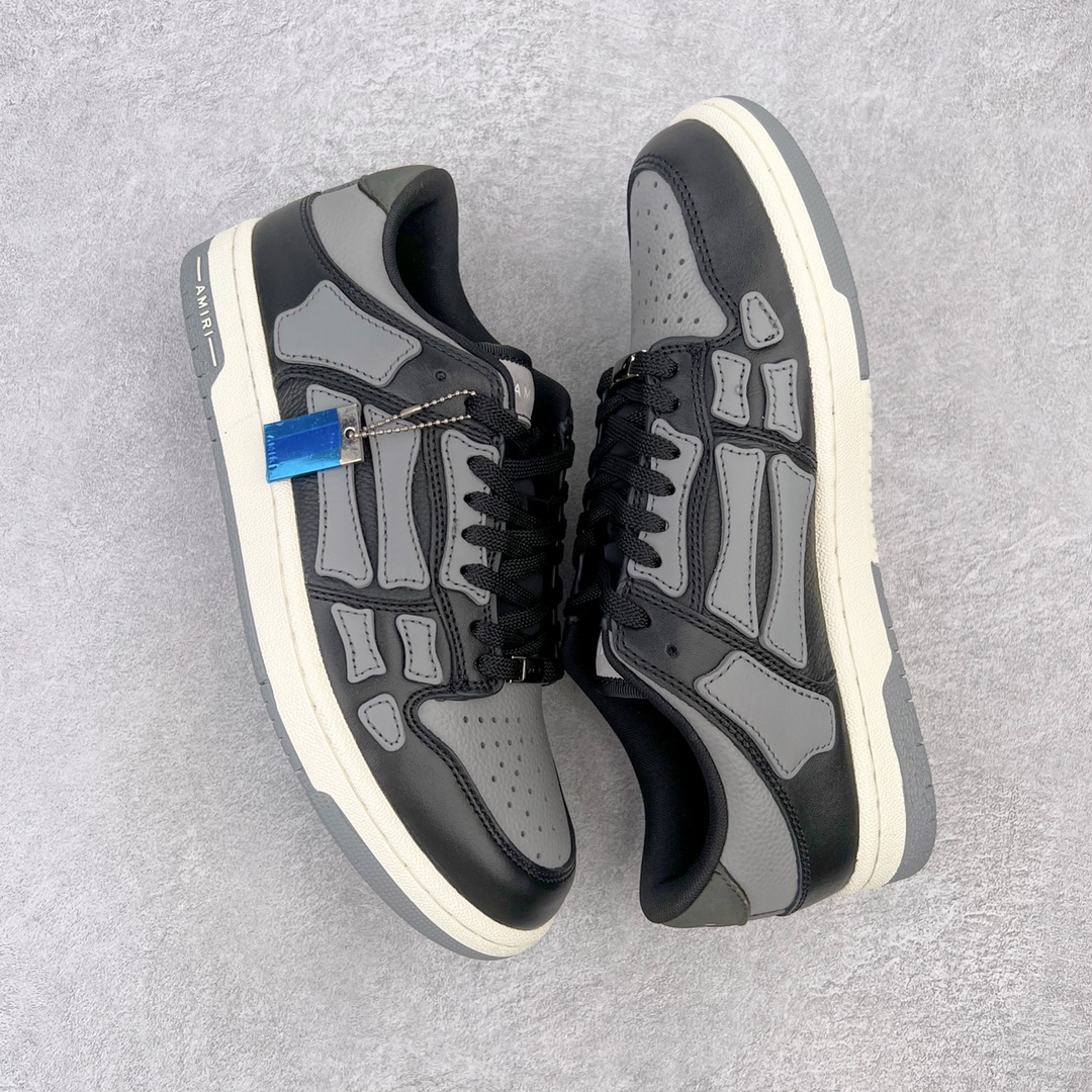 图片[3]-＃LJ渠道版福利 AMIRI Skel Top Low Sneakers 洛杉矶街头之王 高奢·埃米尔 骨骼低帮板鞋 白黑 区分市面所有在售版本 正确鞋舌外翻细节 正确骨头形状 正确双层加厚皮料 市面唯一正确批次 全套配件及包装物 鞋面采用手工切割和边缘涂漆的皮革和骨头贴花 并具有真皮鞋面和模压EVA鞋垫 高密度的电脑车线工艺 尺码：40 41 42 43 44 45-选品中心