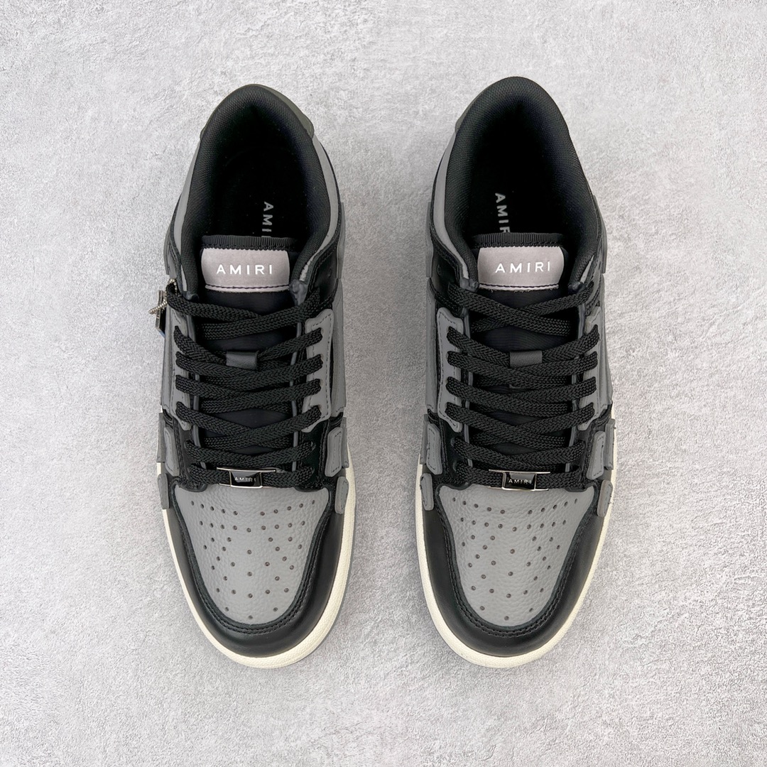 图片[2]-＃LJ渠道版福利 AMIRI Skel Top Low Sneakers 洛杉矶街头之王 高奢·埃米尔 骨骼低帮板鞋 白黑 区分市面所有在售版本 正确鞋舌外翻细节 正确骨头形状 正确双层加厚皮料 市面唯一正确批次 全套配件及包装物 鞋面采用手工切割和边缘涂漆的皮革和骨头贴花 并具有真皮鞋面和模压EVA鞋垫 高密度的电脑车线工艺 尺码：40 41 42 43 44 45-选品中心