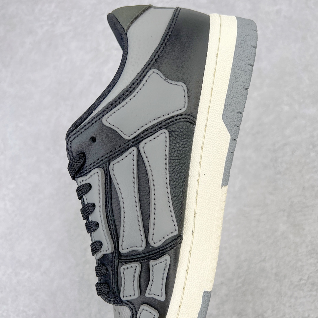 图片[7]-＃LJ渠道版福利 AMIRI Skel Top Low Sneakers 洛杉矶街头之王 高奢·埃米尔 骨骼低帮板鞋 白黑 区分市面所有在售版本 正确鞋舌外翻细节 正确骨头形状 正确双层加厚皮料 市面唯一正确批次 全套配件及包装物 鞋面采用手工切割和边缘涂漆的皮革和骨头贴花 并具有真皮鞋面和模压EVA鞋垫 高密度的电脑车线工艺 尺码：40 41 42 43 44 45-选品中心