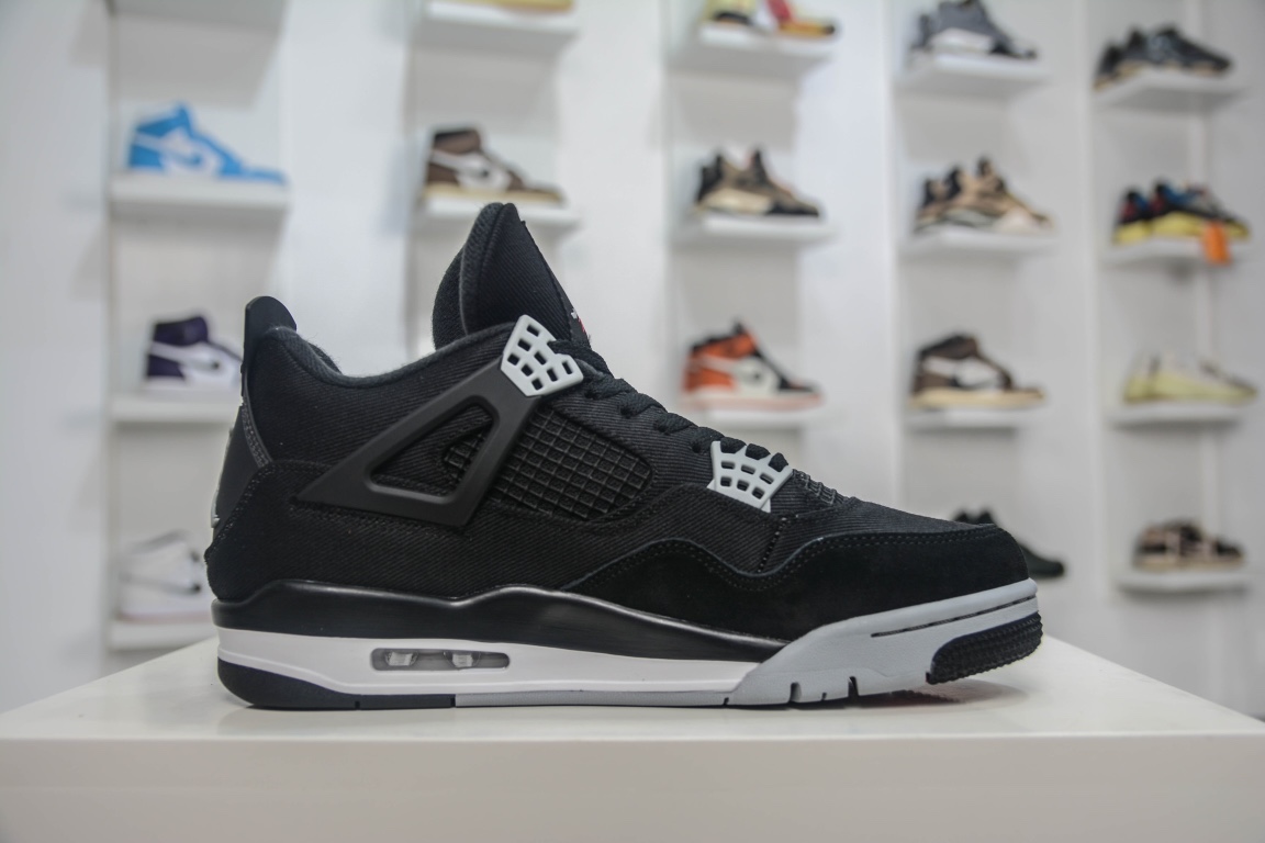 280 女鞋出货 PB纯原外贸特供版 Air Jordan 4 Retro "Black Canvas" 黑色帆布 DH7138-006