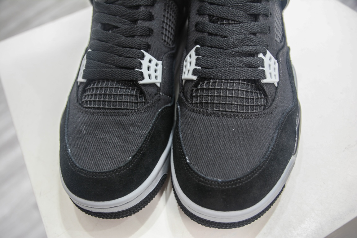 280 女鞋出货 PB纯原外贸特供版 Air Jordan 4 Retro "Black Canvas" 黑色帆布 DH7138-006