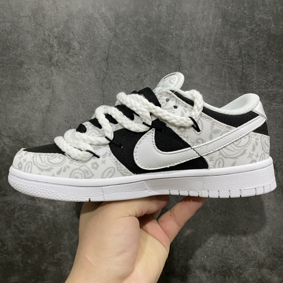 图片[2]-Nike SB Dunk Low SEE 气泡水母 腰果花 解构抽绳鞋带 手提翻盖礼盒装 原装头层材料 独家版型蒸餾加工 帶來的是更好的视觉和脚感体验 大厂纯原品质出货 清洁度 电绣工艺 皮料切割干净无任何毛边 细节完美 货号：DJ9955-100 尺码：36 36.5 37.5 38 38.5 39 40 40.5 41 42 42.5 43 44 45 46-选品中心