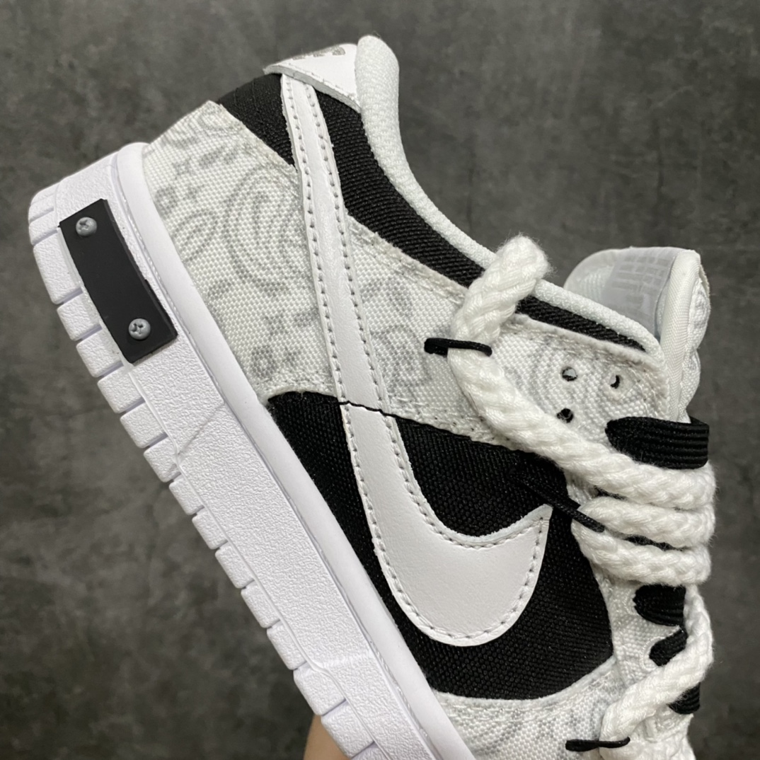 图片[9]-Nike SB Dunk Low SEE 气泡水母 腰果花 解构抽绳鞋带 手提翻盖礼盒装 原装头层材料 独家版型蒸餾加工 帶來的是更好的视觉和脚感体验 大厂纯原品质出货 清洁度 电绣工艺 皮料切割干净无任何毛边 细节完美 货号：DJ9955-100 尺码：36 36.5 37.5 38 38.5 39 40 40.5 41 42 42.5 43 44 45 46-选品中心