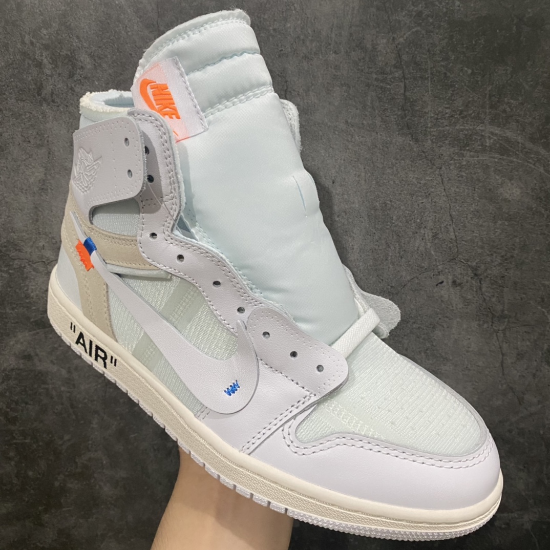 图片[3]-OG纯原 OFF-WHITE x Air Jordan AJ1 OW联名欧限纯白 AQ0818-100 原盒原配 鞋面网纱、后跟港宝等材料 均采购来自原厂 针车孔深度 标语字体大小间距 侧边外露海绵 极致还原乱真 所有模具原鞋拆解开发 打造市售最强版本 尺码：36 36.5 37.5 38 38.5 39 40 40.5 41 42 42.5 43 44 44.5 45 46 47.5-选品中心