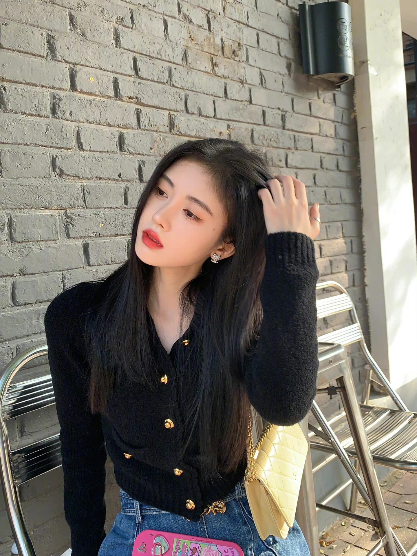 新款☑️CHANEL香奈儿双c 满钻蝴蝶结耳钉耳环