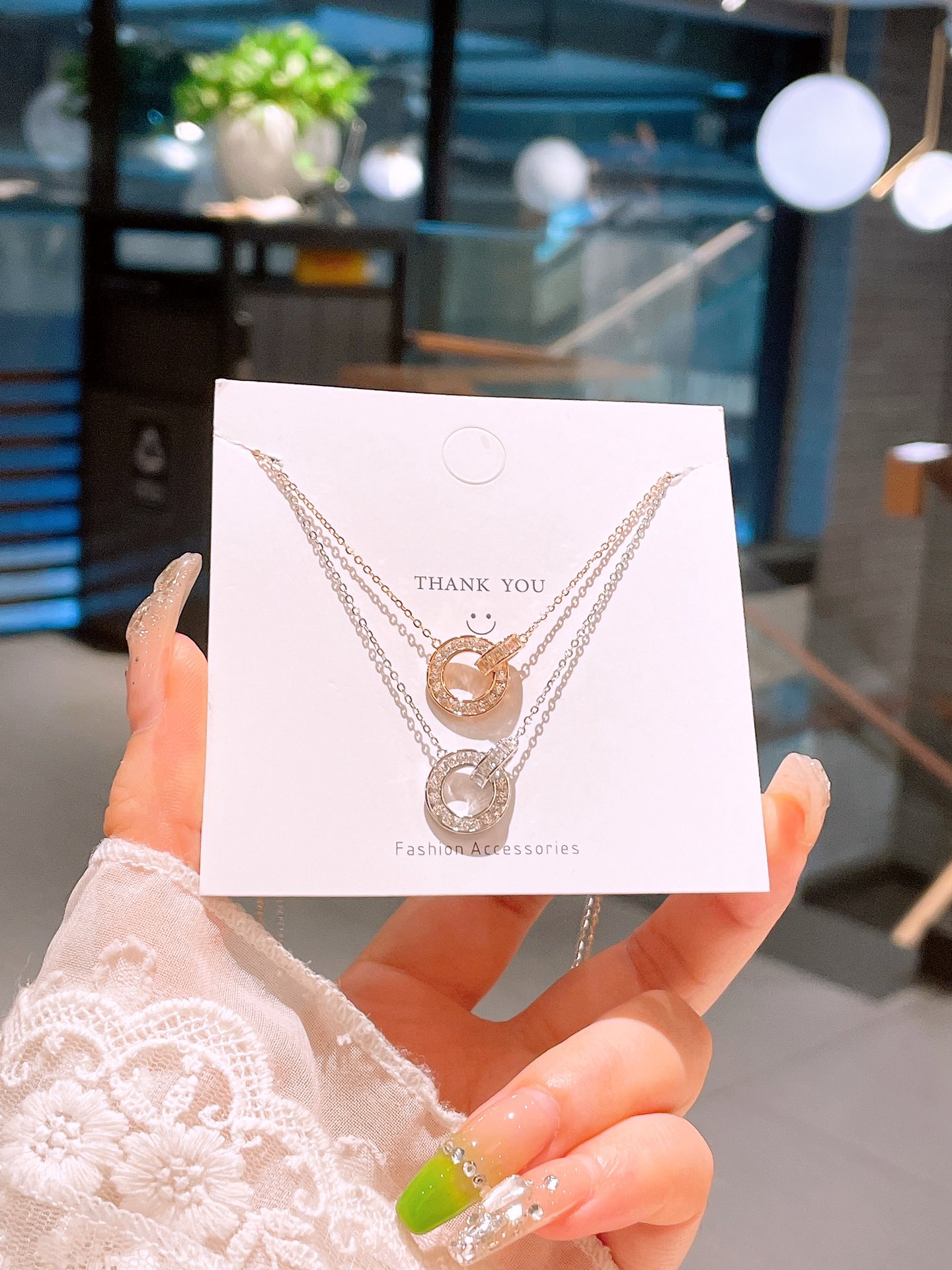 S925 Sterling Silver Necklace Fresh New Year Gold