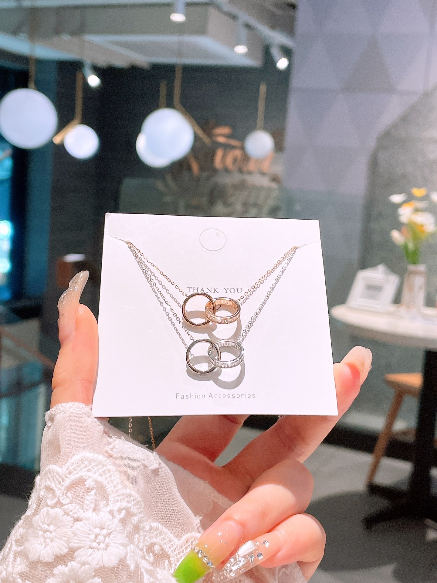 S925 Sterlingsilber Kette Künstlerisch Frühlingsfest Gold