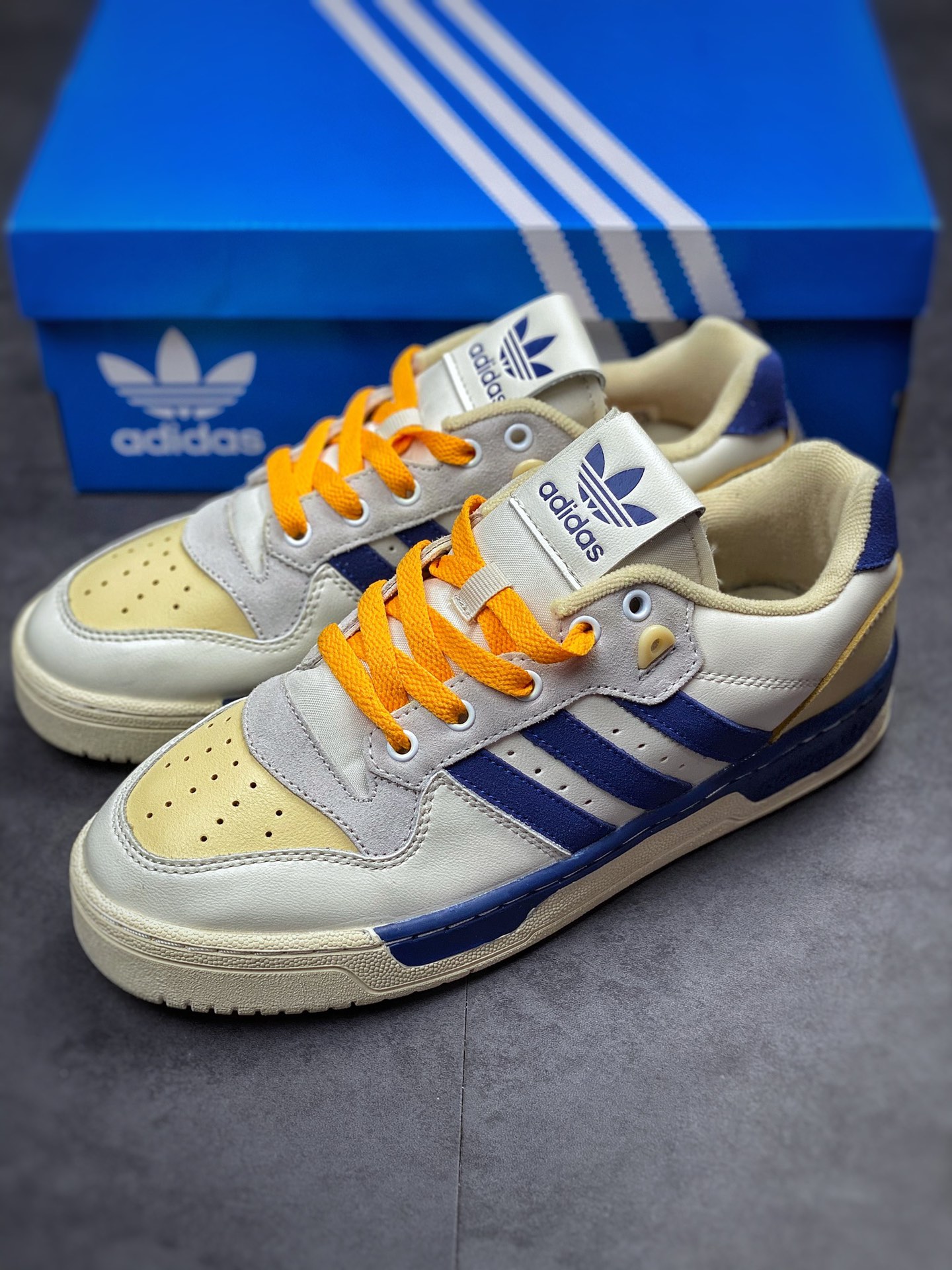 Adidas Rivalry Low Premium rice orange blue classic retro trend all-match sneakers HO4386