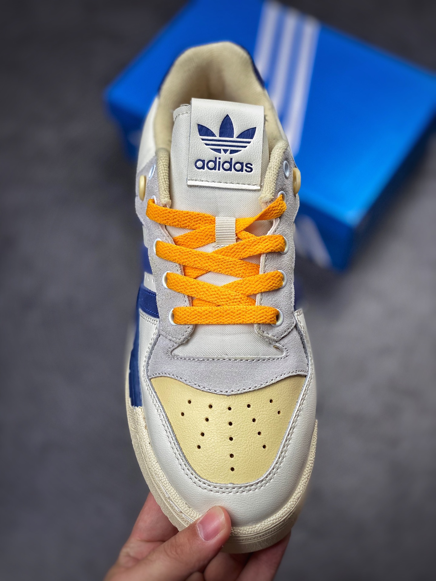 Adidas Rivalry Low Premium rice orange blue classic retro trend all-match sneakers HO4386