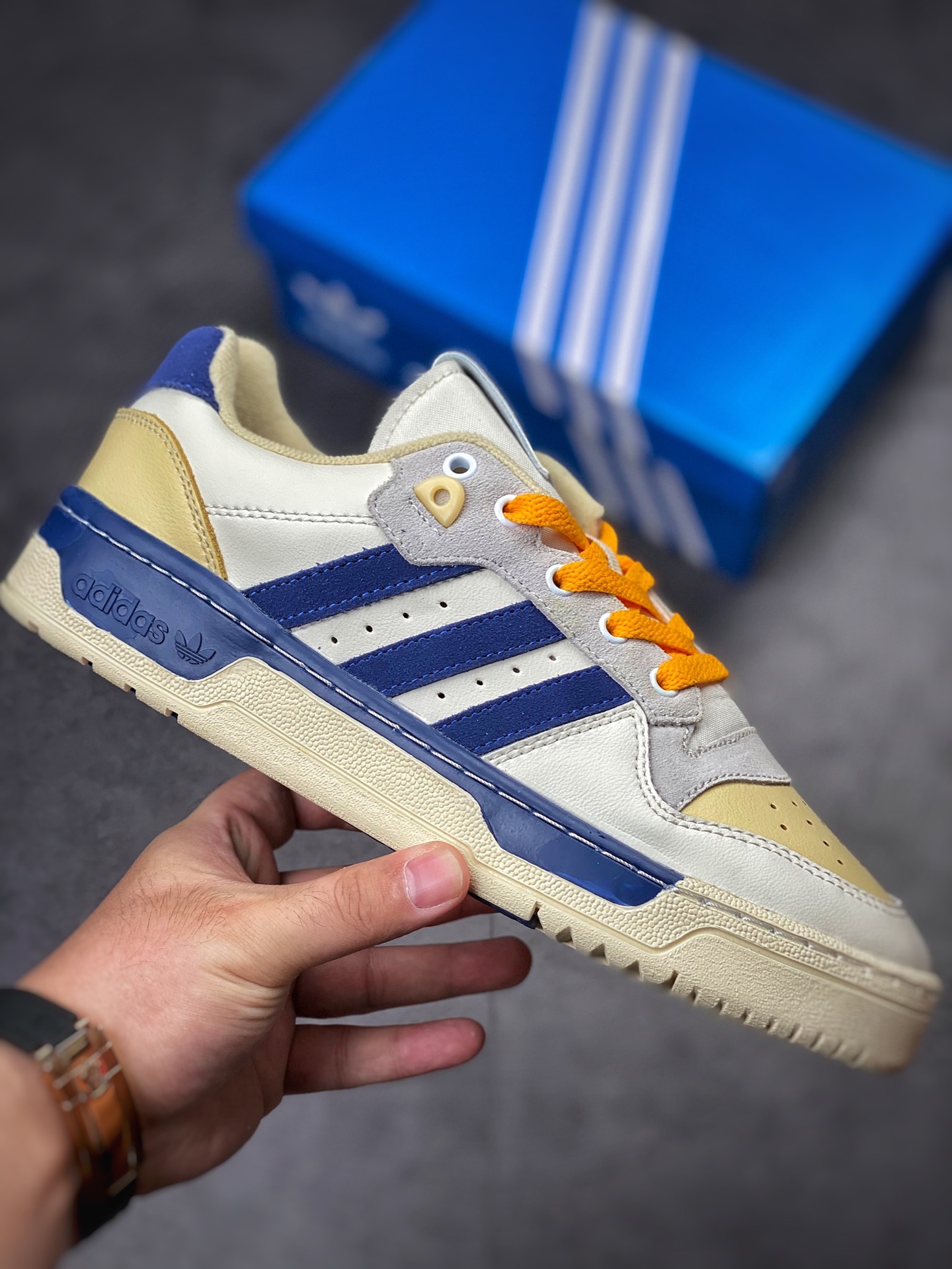 Adidas Rivalry Low Premium rice orange blue classic retro trend all-match sneakers HO4386