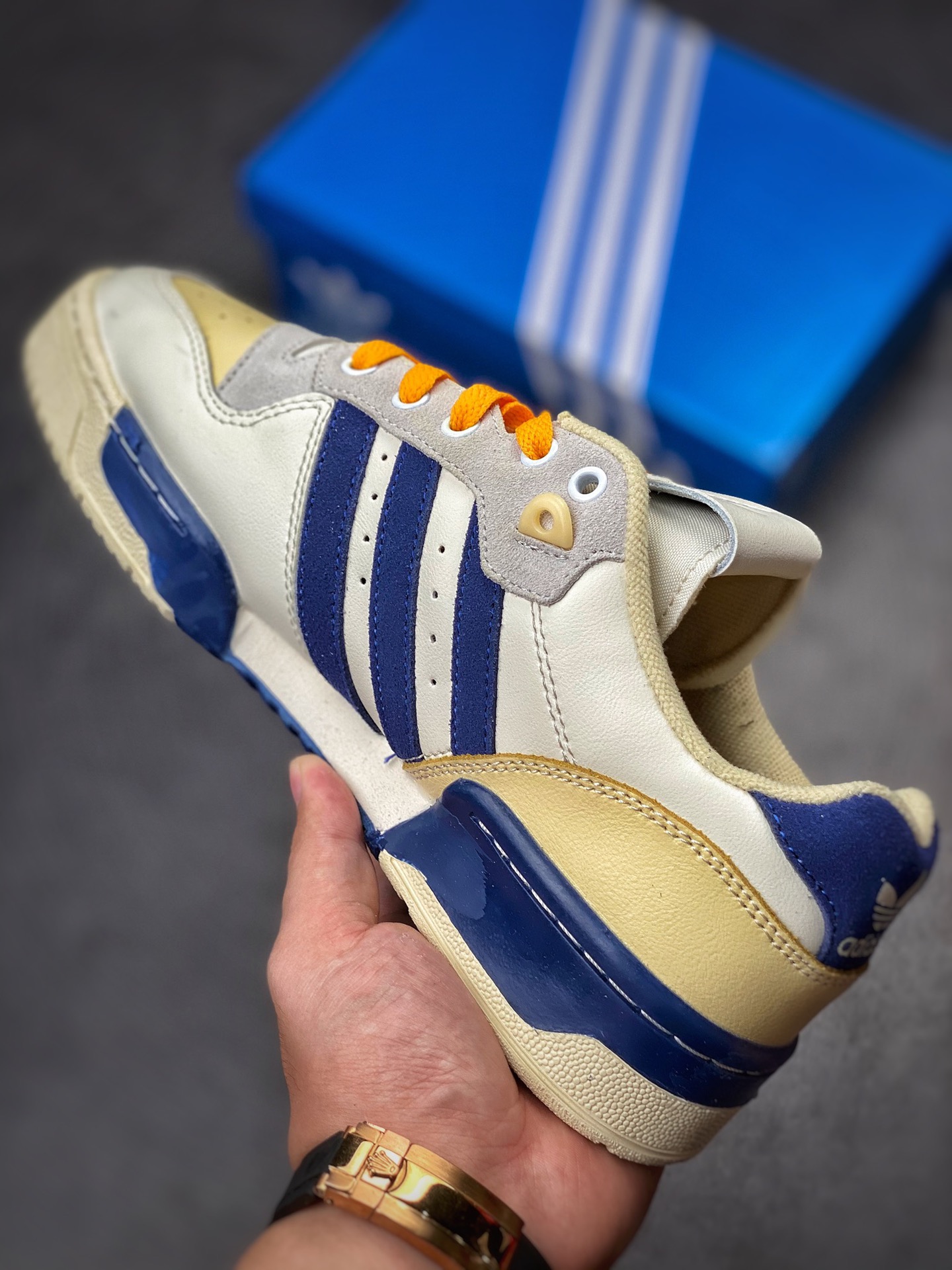 Adidas Rivalry Low Premium rice orange blue classic retro trend all-match sneakers HO4386