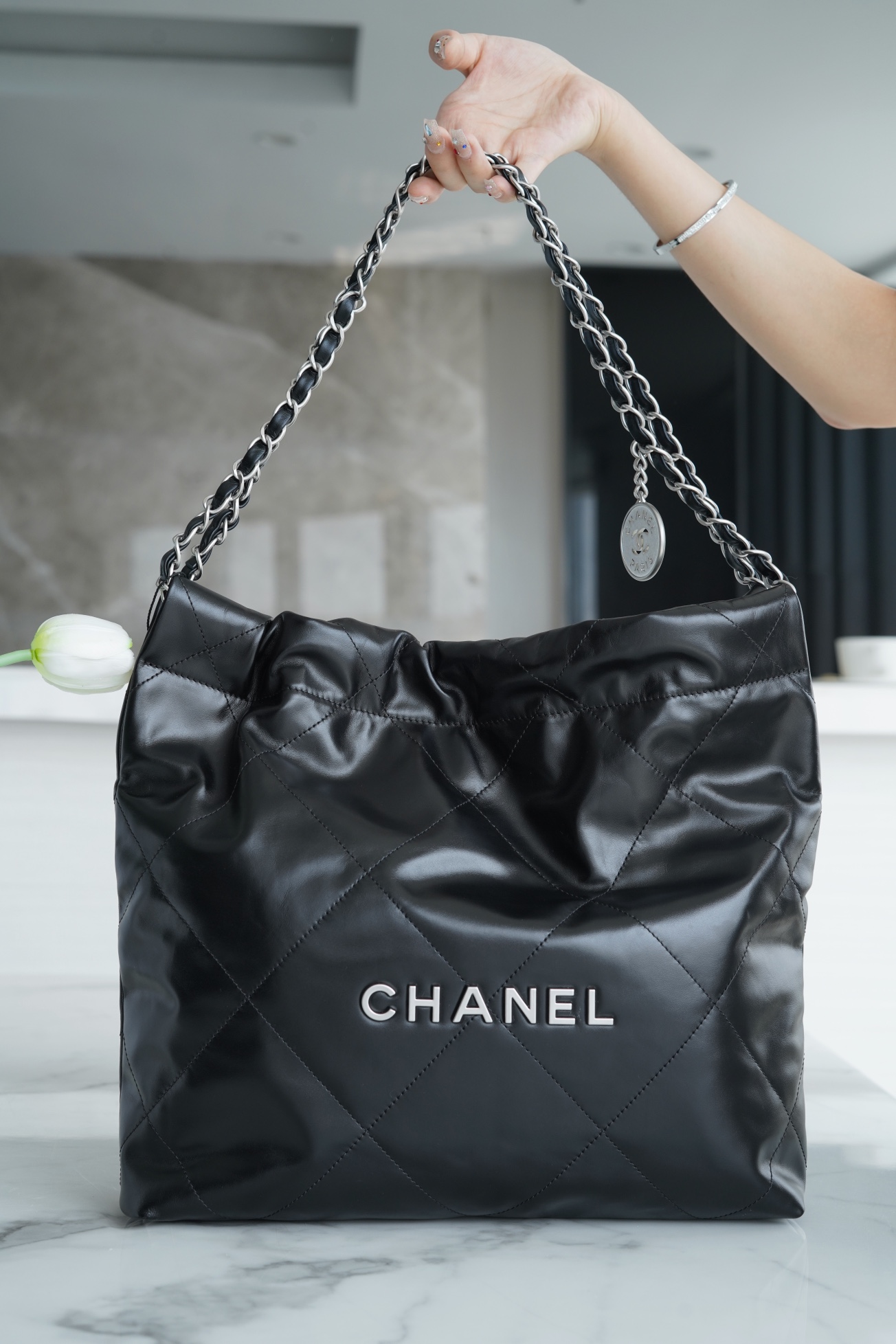 Chanel Bags Handbags Black Openwork Silver Hardware Calfskin Cowhide Spring/Summer Collection Vintage