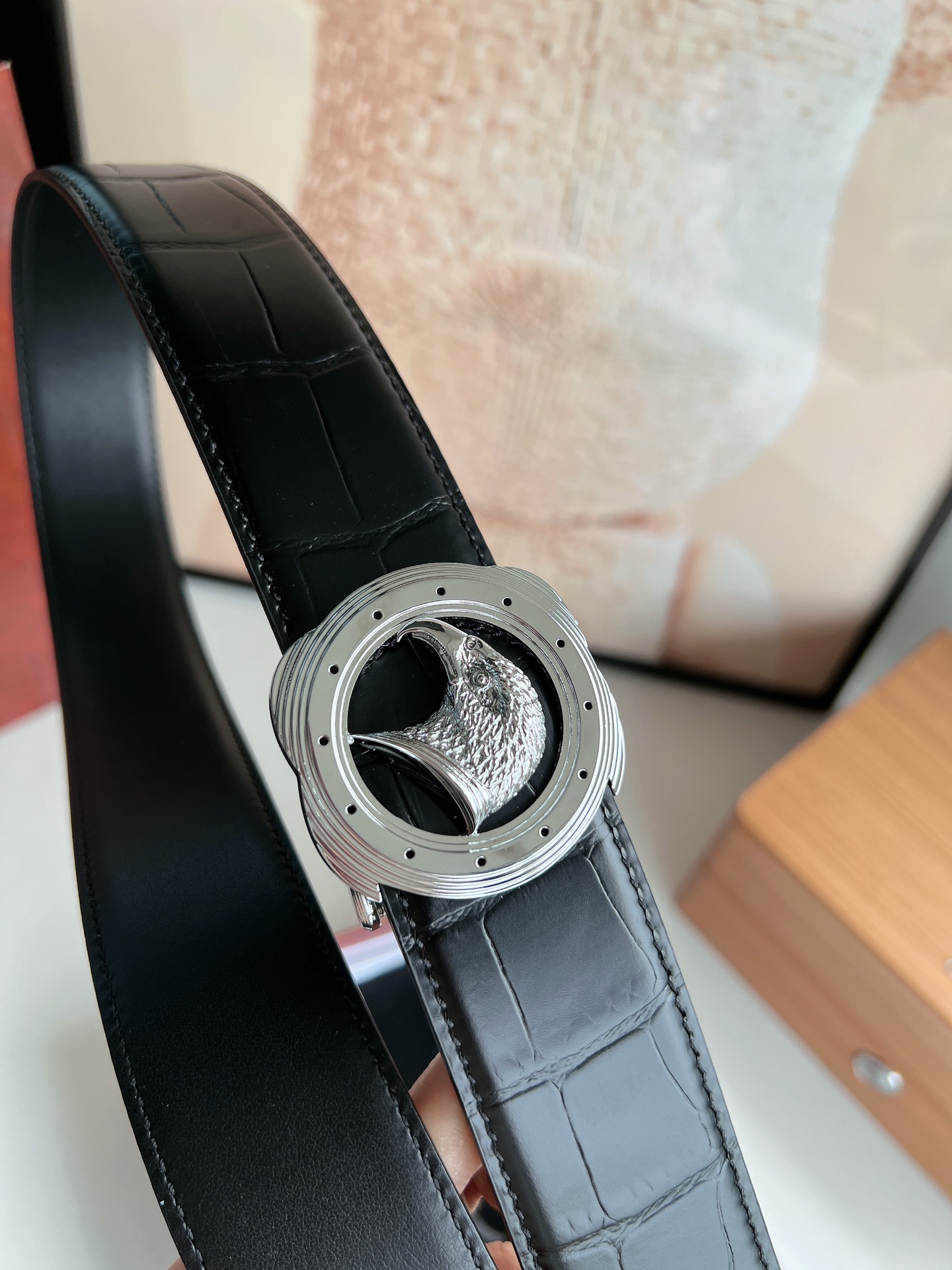 Stefano Ricci Men’s Belts: Classic Steel Eagles with Metal Buttons and Alligator Texture Combinations - 图片 3