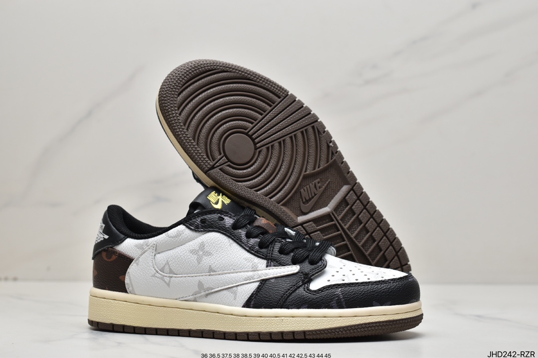 190 Travis Scott x Air Jordan 1 Low AJ1乔1低帮倒钩 TS联名款运动休闲板鞋 1A8WG6