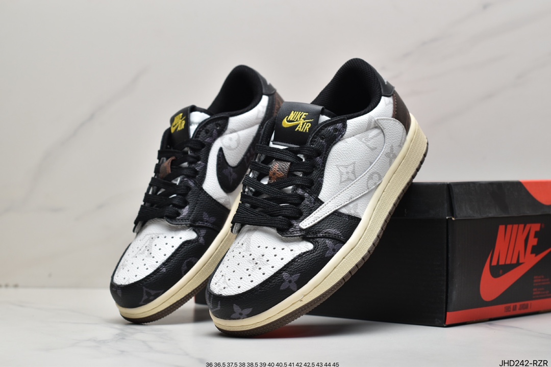 190 Travis Scott x Air Jordan 1 Low AJ1乔1低帮倒钩 TS联名款运动休闲板鞋 1A8WG6