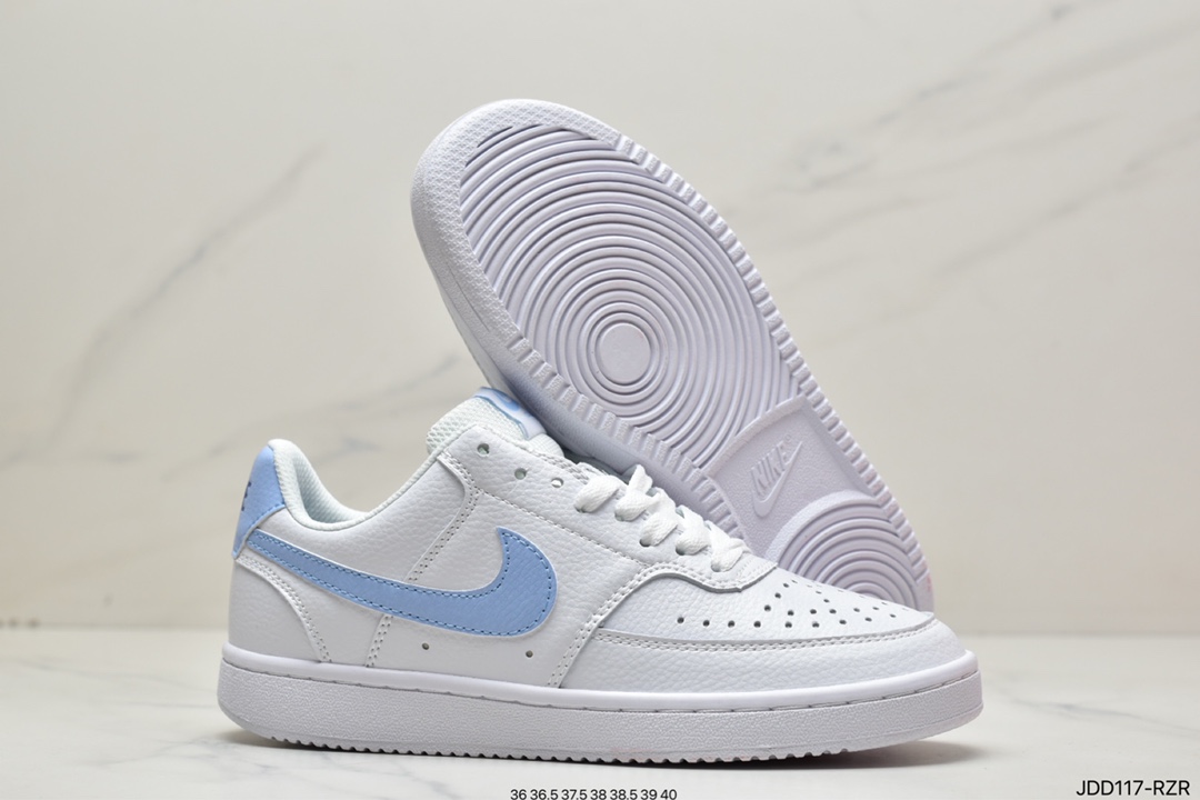 120 耐克Nike Court Borough Low 2”Grey/White/Lake Blue”学院系列板鞋