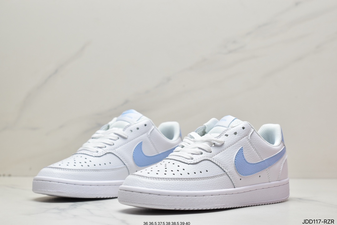 120 耐克Nike Court Borough Low 2”Grey/White/Lake Blue”学院系列板鞋