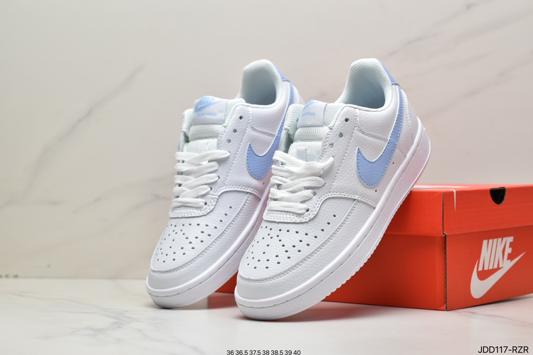 120 耐克Nike Court Borough Low 2”Grey/White/Lake Blue”学院系列板鞋