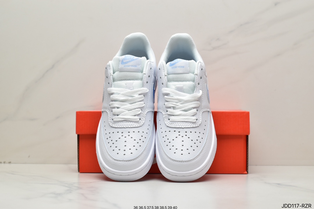 120 耐克Nike Court Borough Low 2”Grey/White/Lake Blue”学院系列板鞋