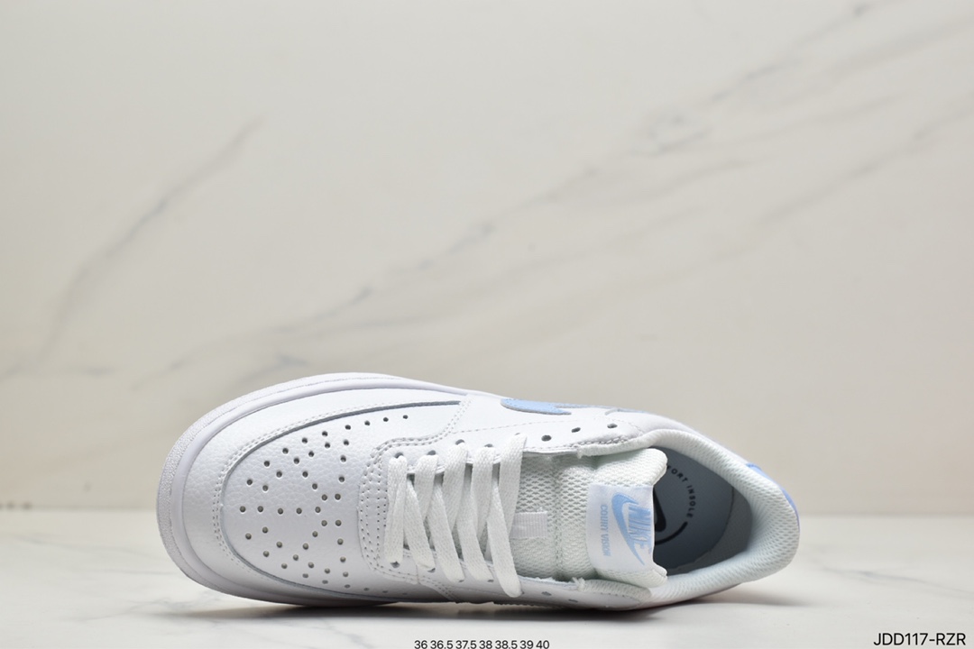 120 耐克Nike Court Borough Low 2”Grey/White/Lake Blue”学院系列板鞋