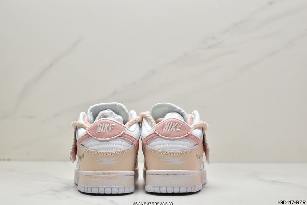 180 耐克/Nike SB Dunk Low Creamy/Tweed”解构绑带低帮休闲运动滑板板鞋CW1503-112