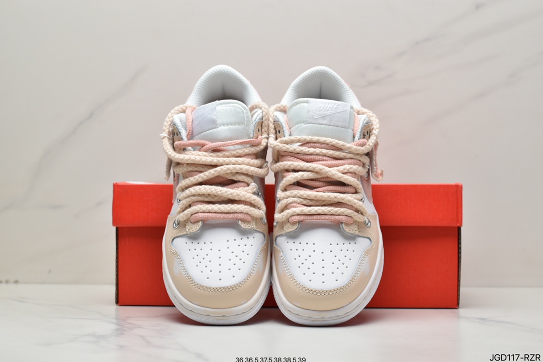 180 耐克/Nike SB Dunk Low Creamy/Tweed”解构绑带低帮休闲运动滑板板鞋CW1503-112