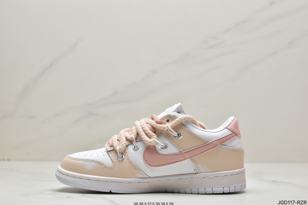 180 耐克/Nike SB Dunk Low Creamy/Tweed”解构绑带低帮休闲运动滑板板鞋CW1503-112