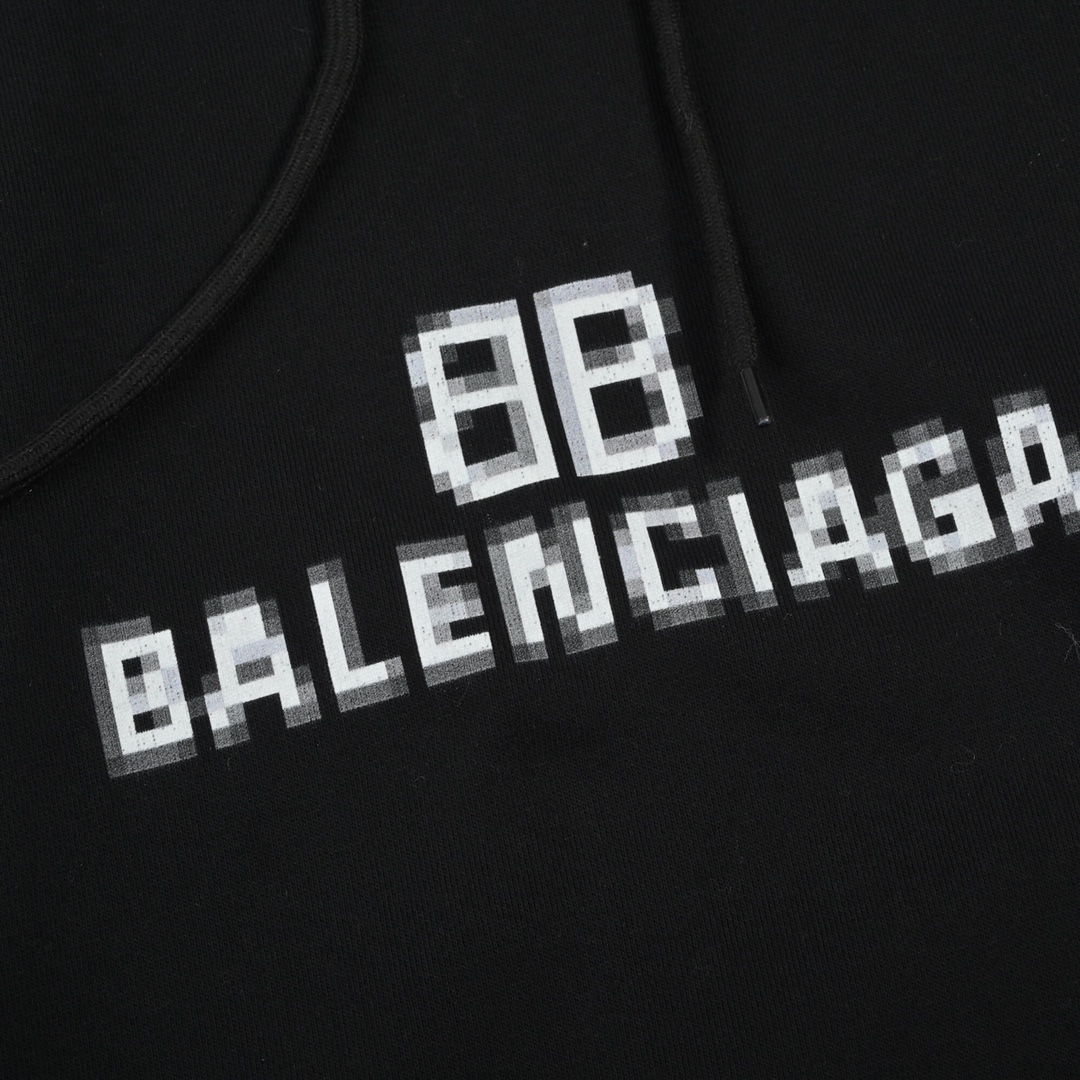 Balenciaga巴黎世家 22Fw 马赛克印花连帽卫衣