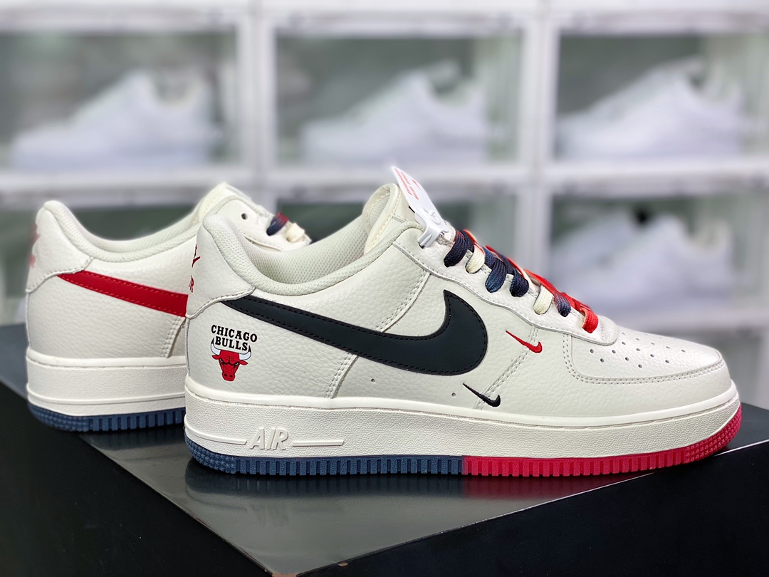 260 耐克Air Force 1’07 QS”Sail/Black/Red/Chicago Bullss”空军一号CH2806-306