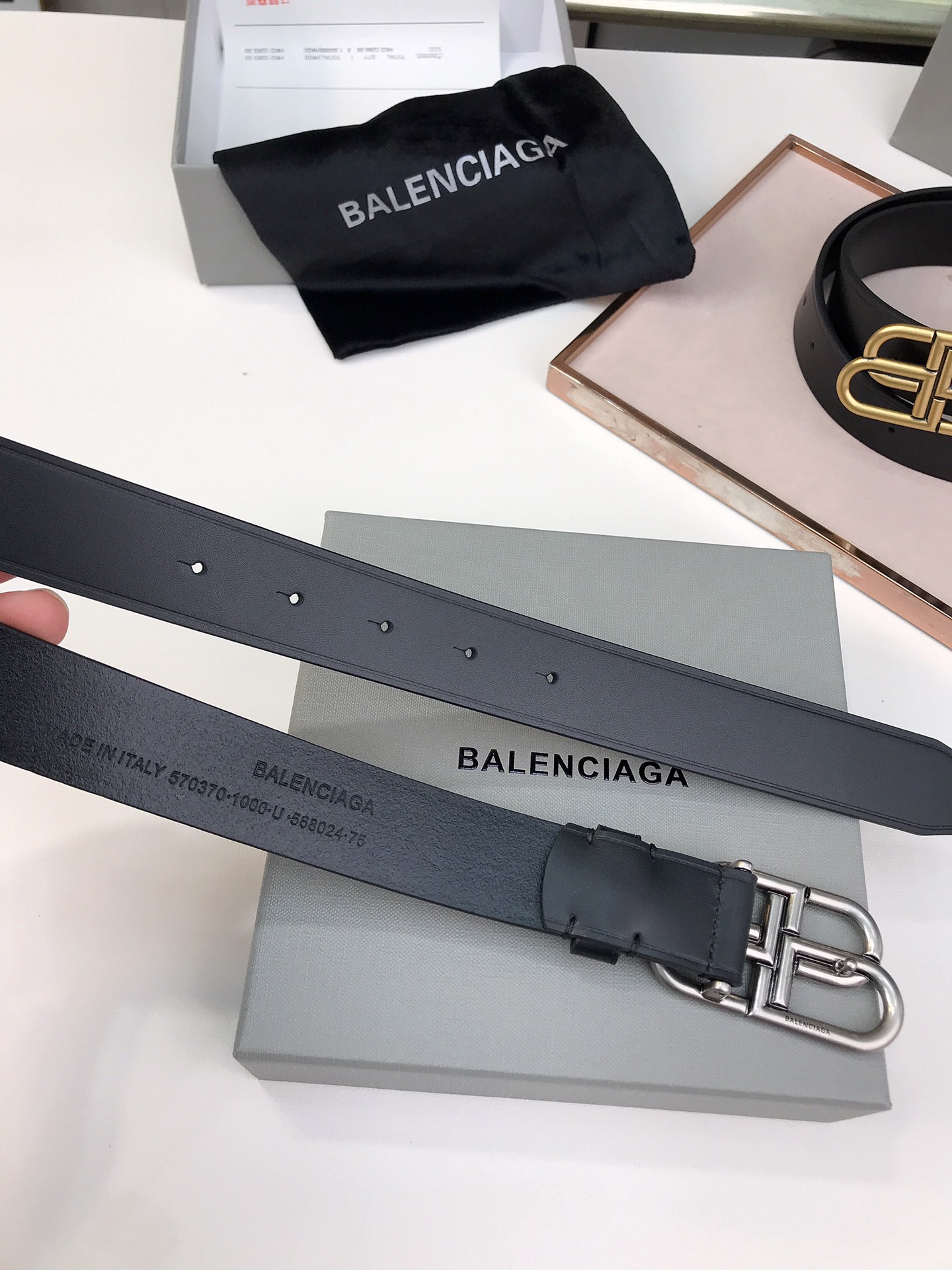 Ba Le’s Retrologo Italian Oxen Skin Belt with Sperm Buttons, 3.0cm Width - 图片 4