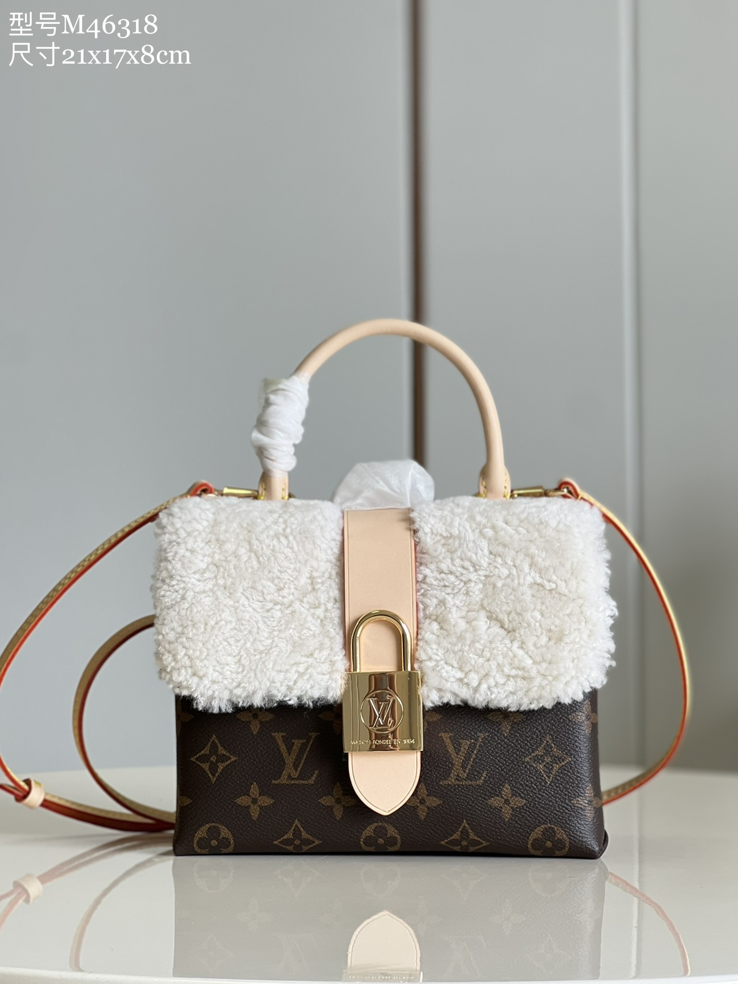 Louis Vuitton LV Locky BB Bags Handbags Gold Monogram Canvas Cashmere Cowhide Fall/Winter Collection Fashion M46318