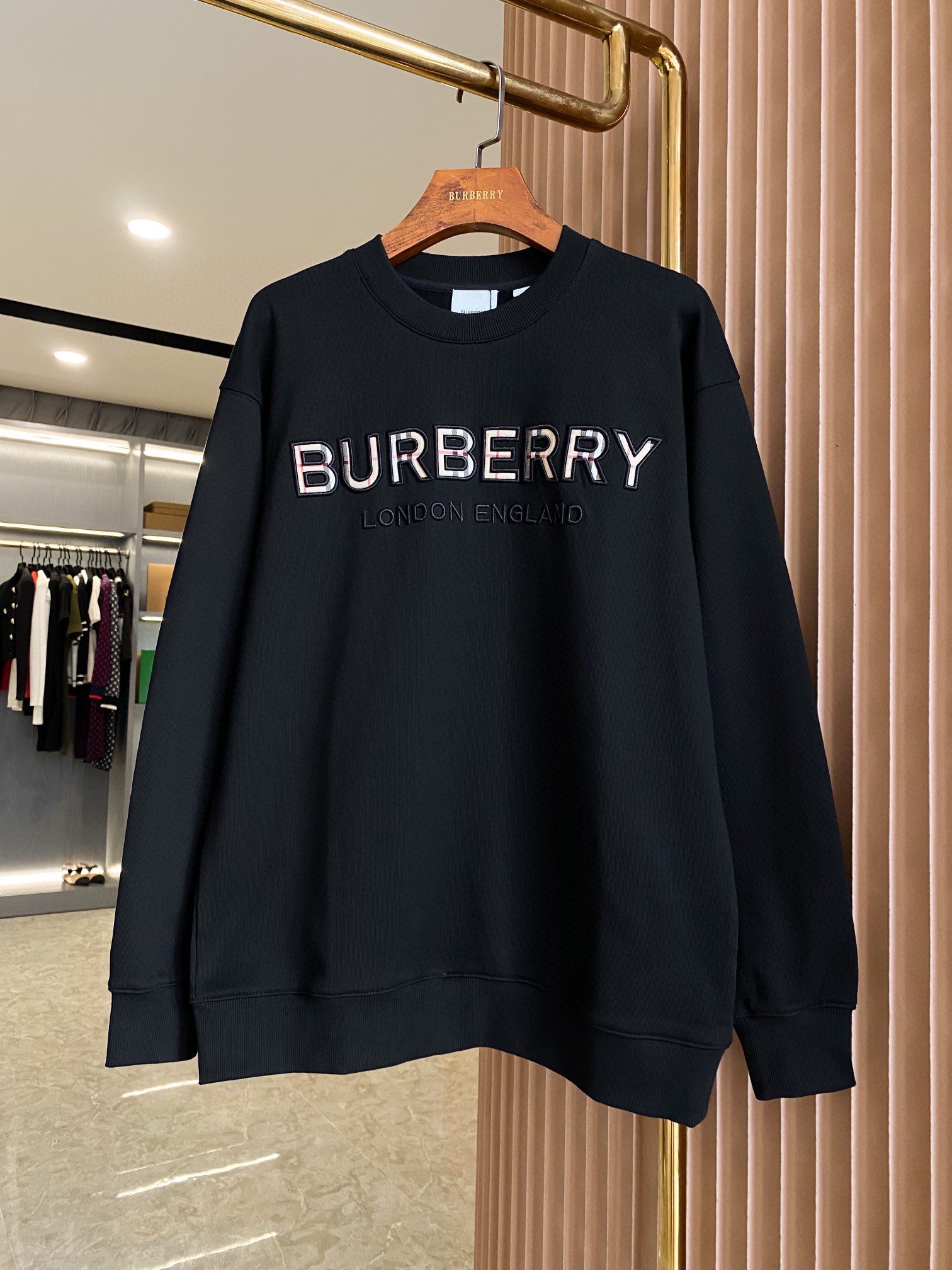 Burberry Clothing Sweatshirts Embroidery Unisex Cotton Fall/Winter Collection Fashion