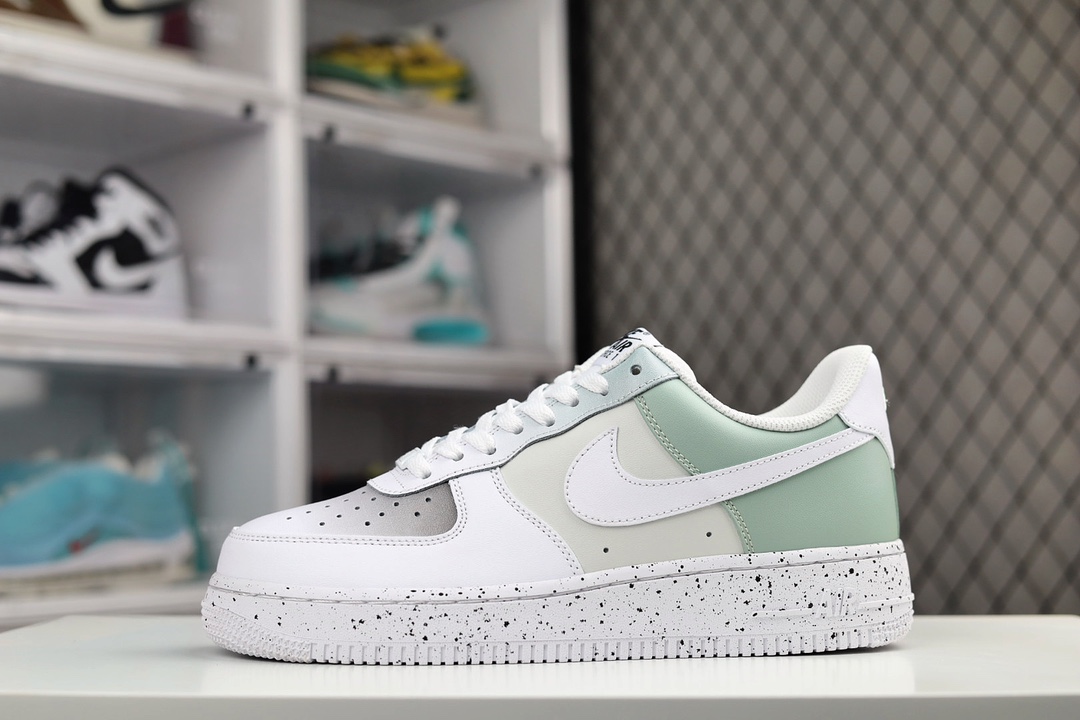 H0 公司级 NIke Air Force 1 ’07 渐变绿泼墨渐变 空军一号低帮休闲板鞋 原楦头原纸板 纯正空军版型 定制鞋盒 全掌内置全掌气垫 原厂中底钢印 拉帮完美