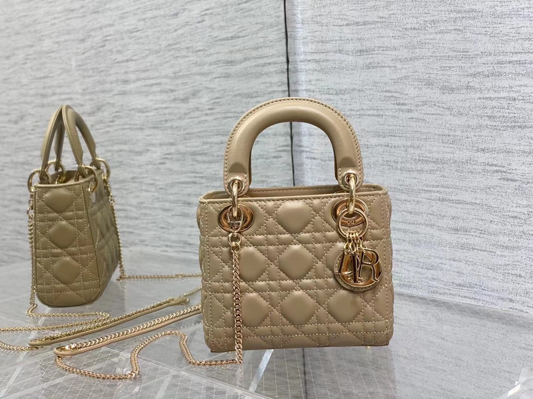What
 Dior Bags Handbags Gold Lambskin Sheepskin Chains