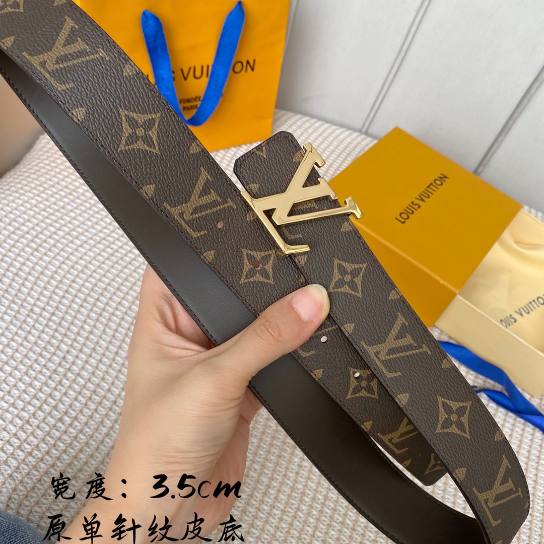 Designer Replica
 Louis Vuitton Belts Black Women Calfskin Canvas Cowhide