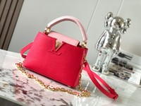 Louis Vuitton LV Capucines Bags Handbags Red Taurillon Chains M20845