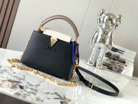 Louis Vuitton LV Capucines Bags Handbags Black Taurillon Chains M20845