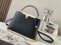 AAAAA+
 Louis Vuitton LV Capucines Bags Handbags 1:1 Replica Wholesale
 Black Taurillon Chains M20844