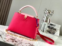 Louis Vuitton LV Capucines Bags Handbags Red Taurillon Chains M20844