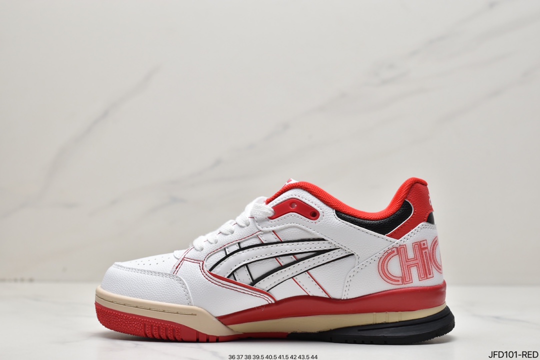 ASICS Gel-Spotlyte Low Wright series low-top retro casual sports basketball shoes ”Paris Limited Rice Gray Light Blue Red Yellow” 1203A233-101