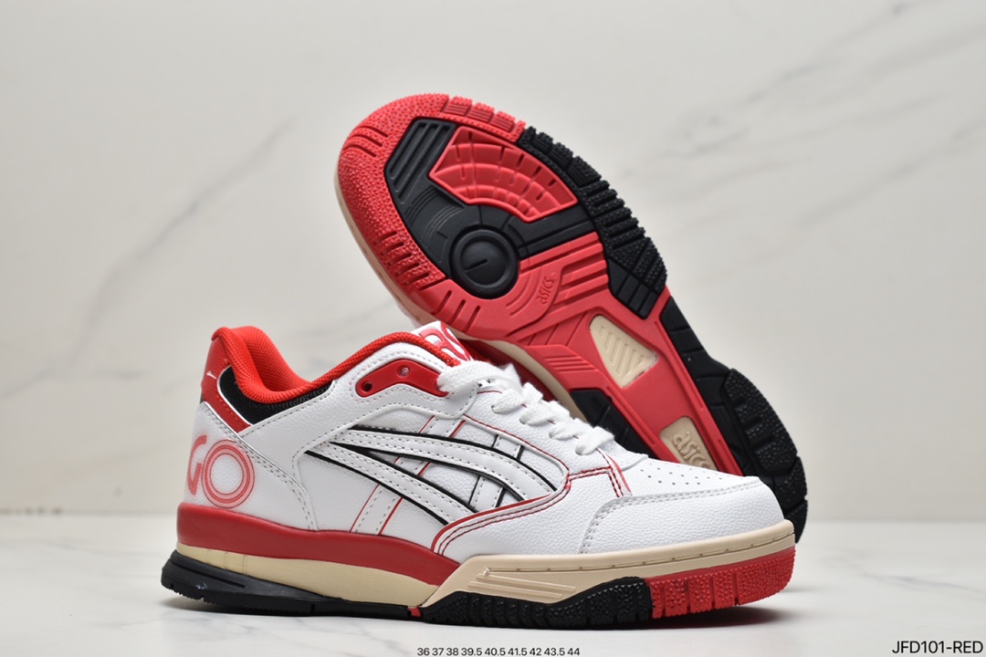 ASICS Gel-Spotlyte Low Wright series low-top retro casual sports basketball shoes ”Paris Limited Rice Gray Light Blue Red Yellow” 1203A233-101