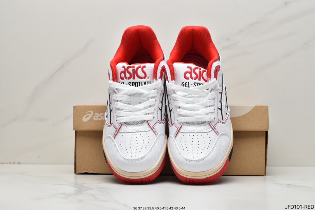 ASICS Gel-Spotlyte Low Wright series low-top retro casual sports basketball shoes ”Paris Limited Rice Gray Light Blue Red Yellow” 1203A233-101