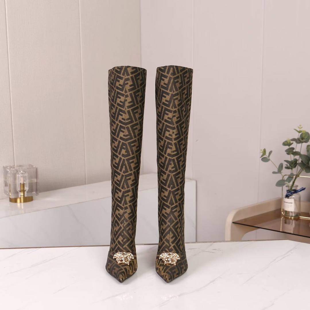 35-42 yardas, botas altas, botas cortas Versace Fendi marca compartida cooperación modelos explosivo