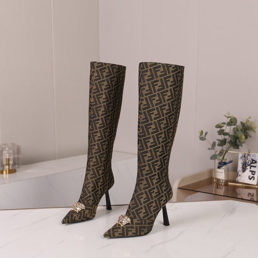 35-42 yardas, botas altas, botas cortas Versace Fendi marca compartida cooperación modelos explosivo