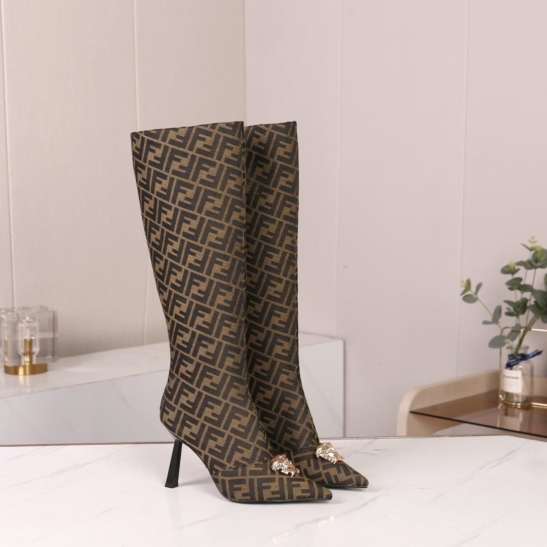 35-42 yardas, botas altas, botas cortas Versace Fendi marca compartida cooperación modelos explosivo