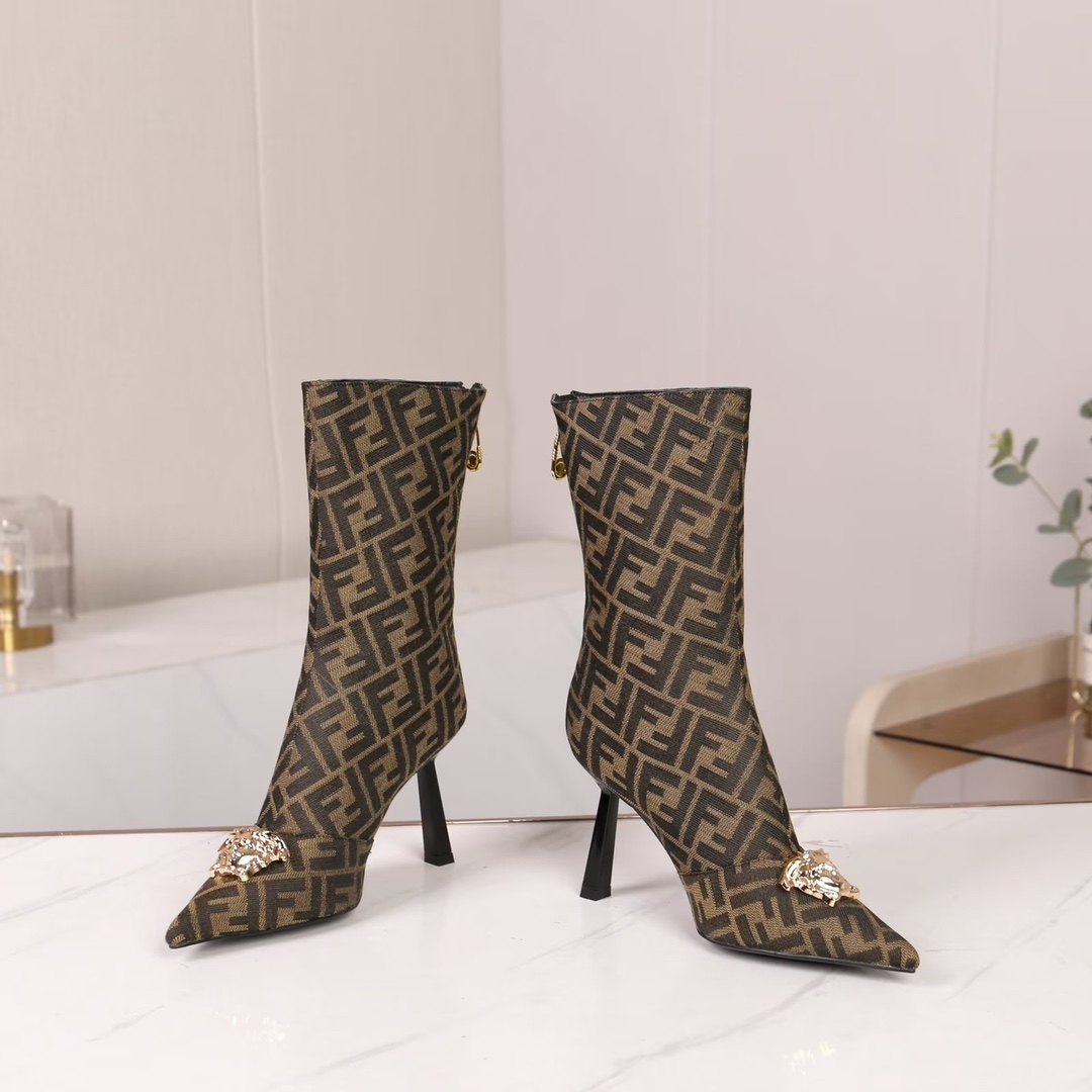 35-42 yardas, botas altas, botas cortas Versace Fendi marca compartida cooperación modelos explosivo